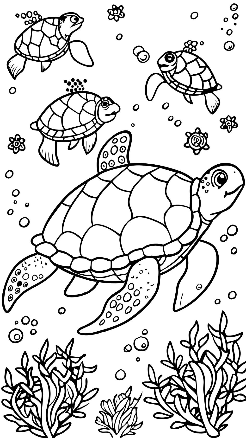 coloriages de tortues adultes